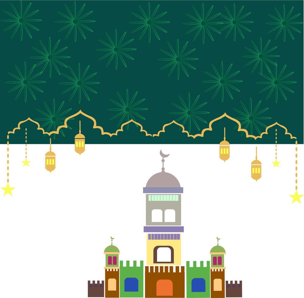 ilustración de una mezquita ramadan kareem. vector