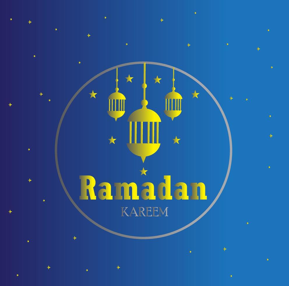 Bakground ramadan kareem blue sky with stars .Vector moon and stars. Blue sky , stars and moon. vector