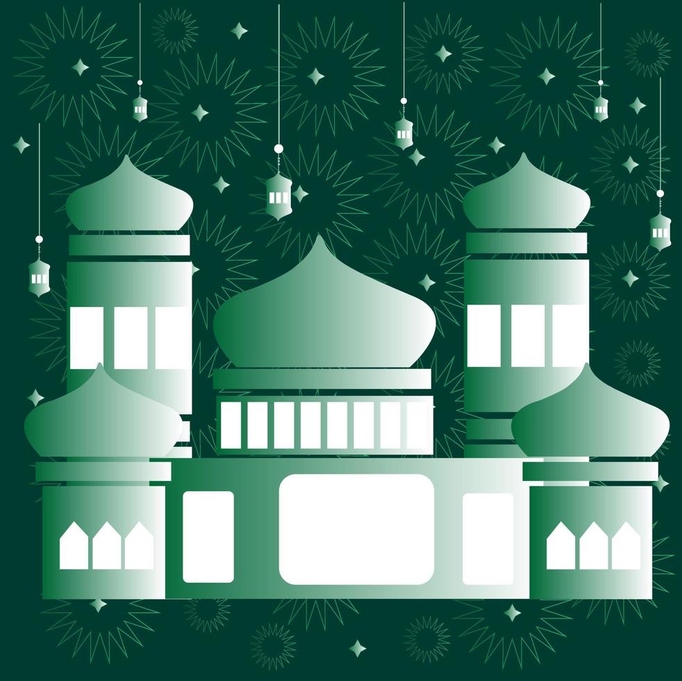 Background greend ramadan kareem. vector