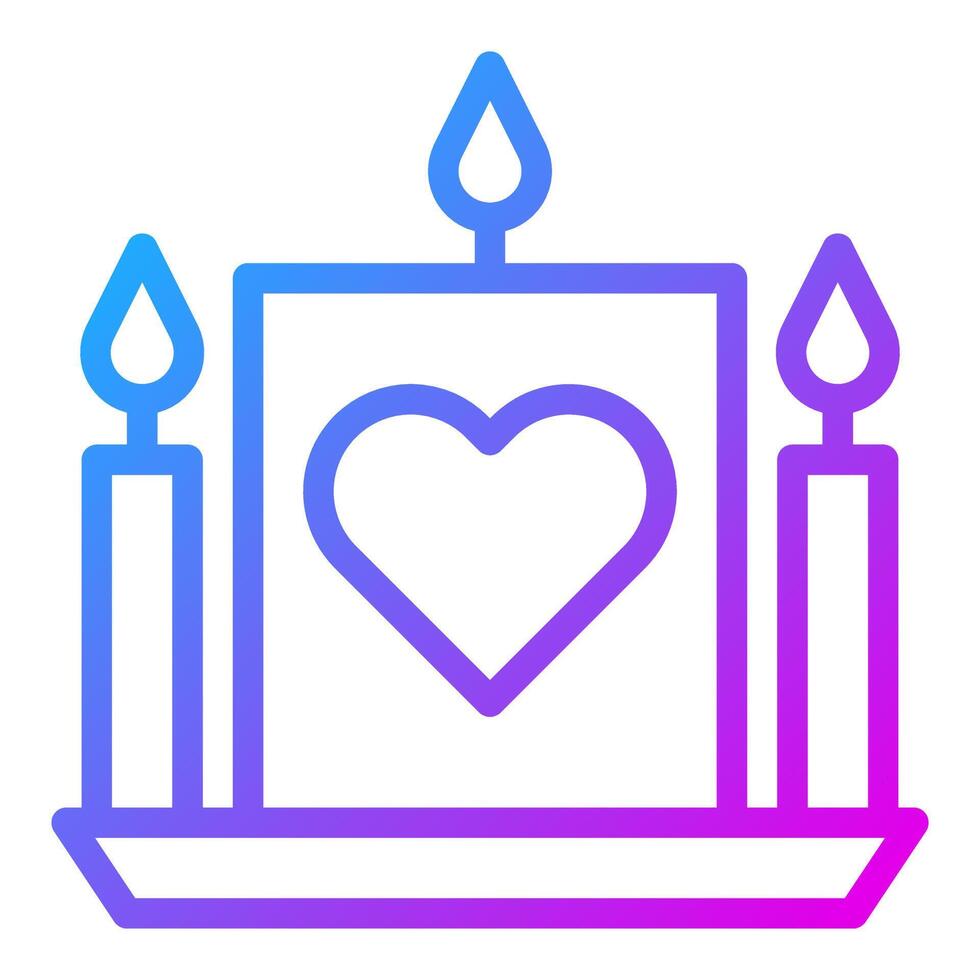 candle gradient purple valentine illustration vector and logo Icon new year icon perfect.