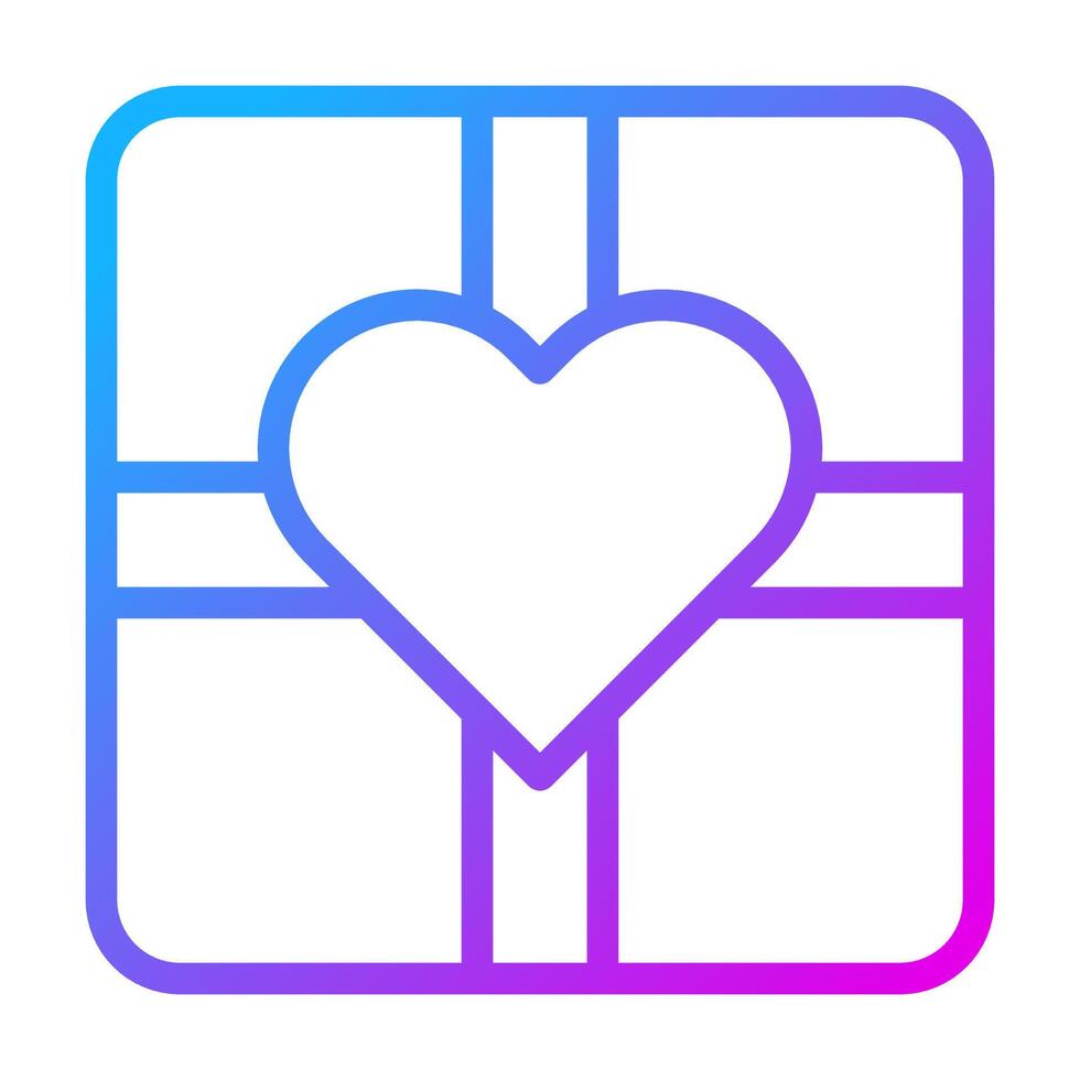 regalo degradado púrpura ilustración de san valentín vector e icono de logotipo icono de año nuevo perfecto.