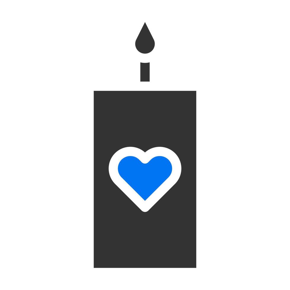 candle solid blue grey valentine illustration vector and logo Icon new