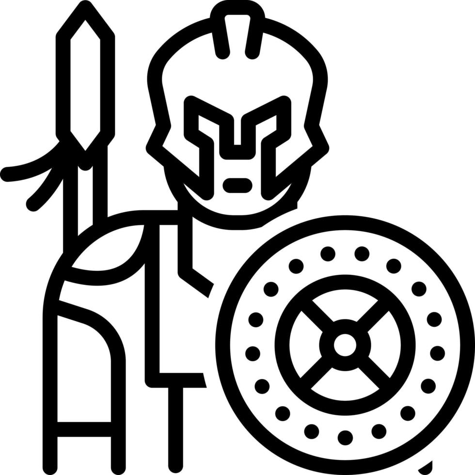 line icon for warrior vector