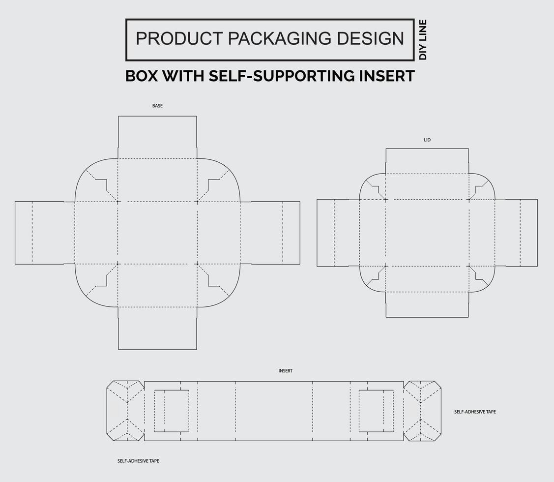 personalizar la caja de diseño de empaque del producto con inserto de soporte vector