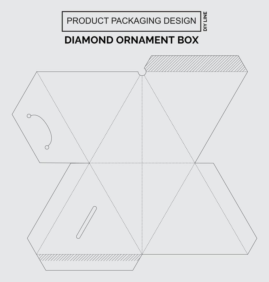 CUTOMIZE PRODUCT PACKAGING DESIGN DIAMOND ORNAMENT BOX vector