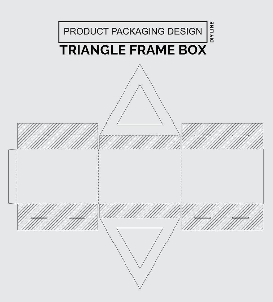 CUTOMIZE PRODUCT PACKAGING DESIGN TRIANGLE FRAME BOX vector