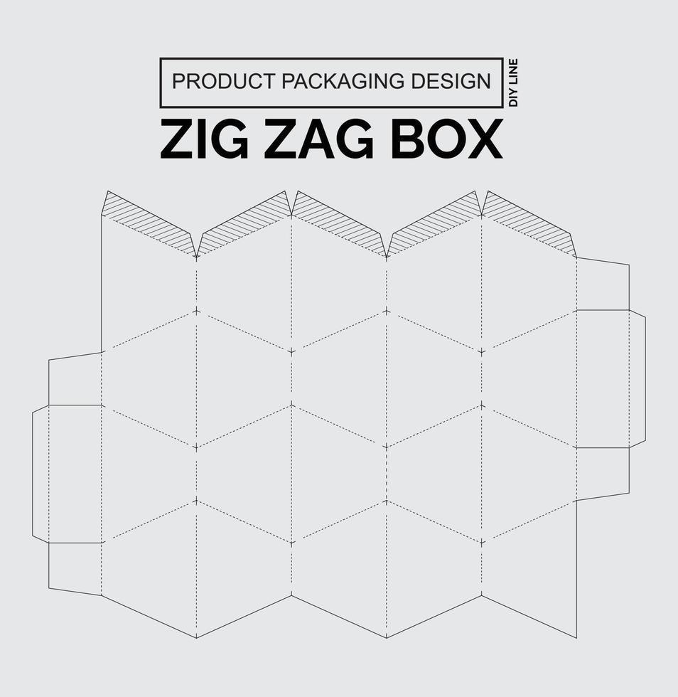 CUTOMIZE PRODUCT PACKAGING DESIGN ZIGZAG BOX vector