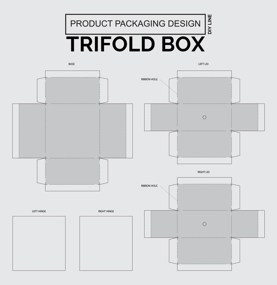 personalizar la caja tríptico del diseño del empaque del producto vector