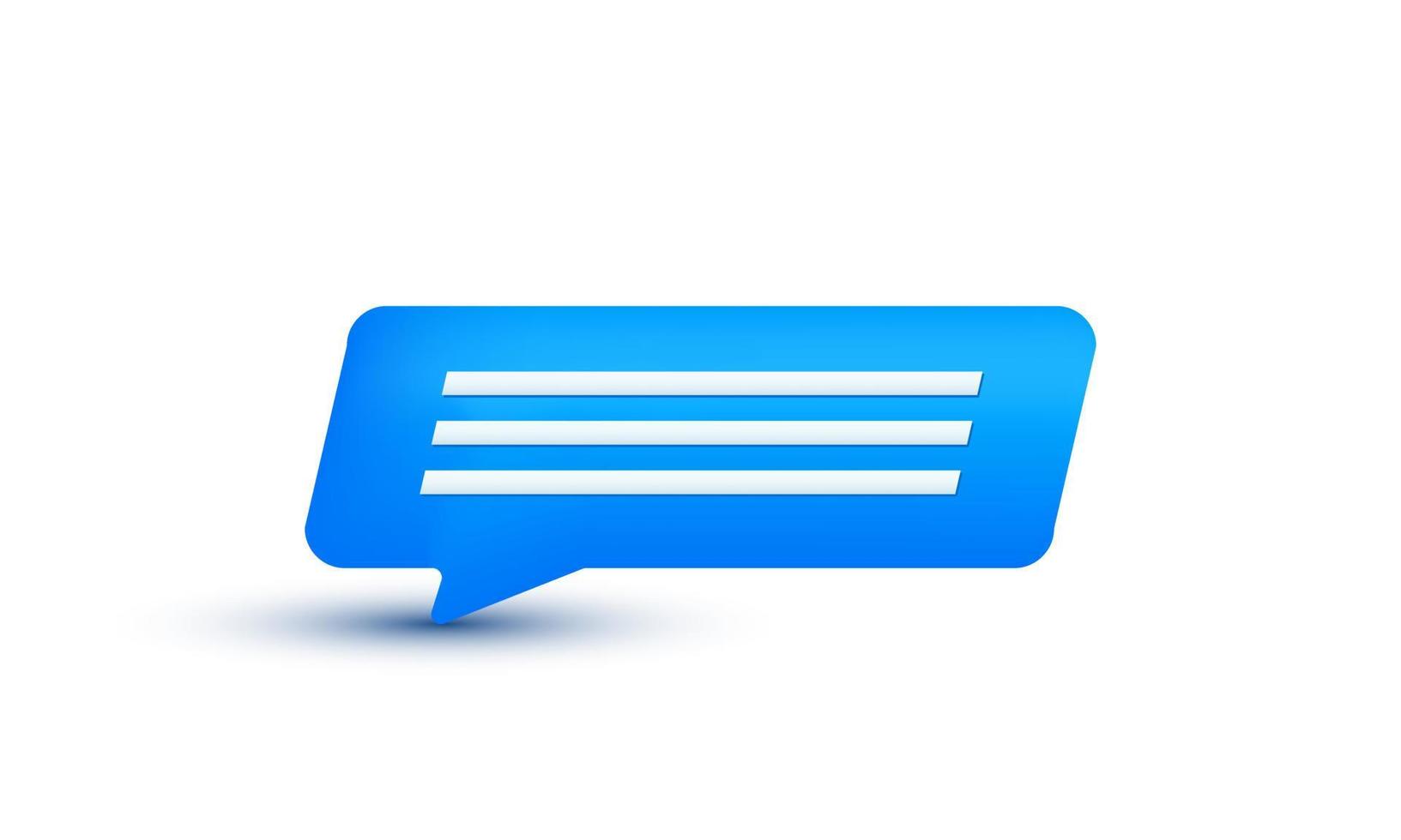 ilustración realista icono azul chat burbuja hablar diálogo messenge estilo moderno 3d creativo aislado en el fondo vector