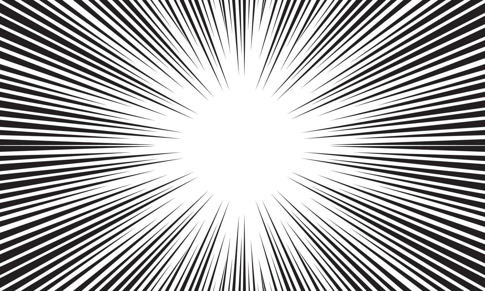 illustration black white radial lines comics style background vector