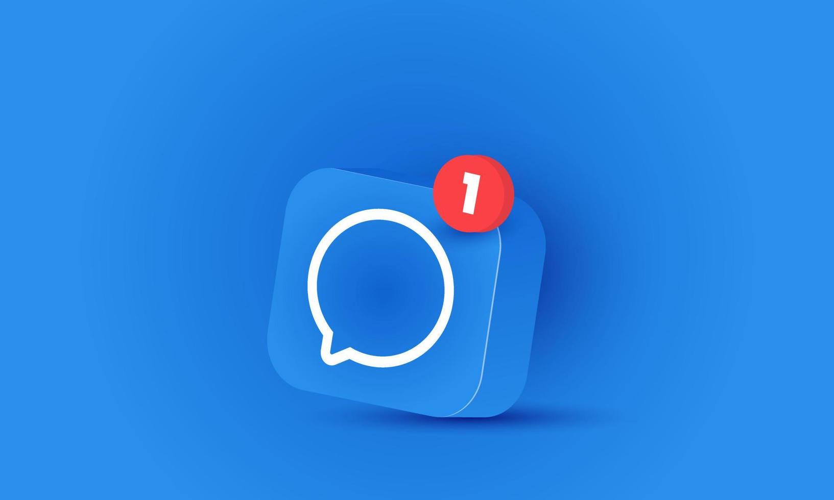 illustration realistic icon blue new message modern 3d style creative ...