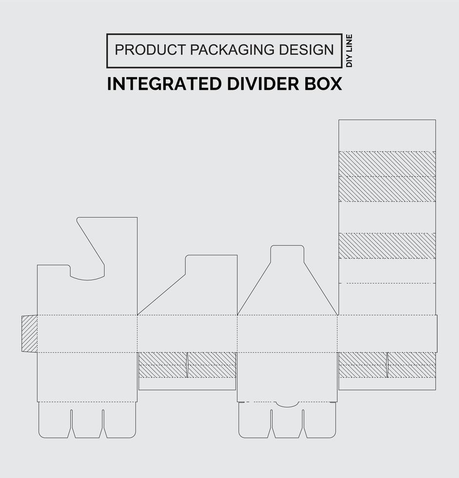CUTOMIZE PRODUCT PACKAGING DESIGN INTEGRATED DIVIDER BOX vector