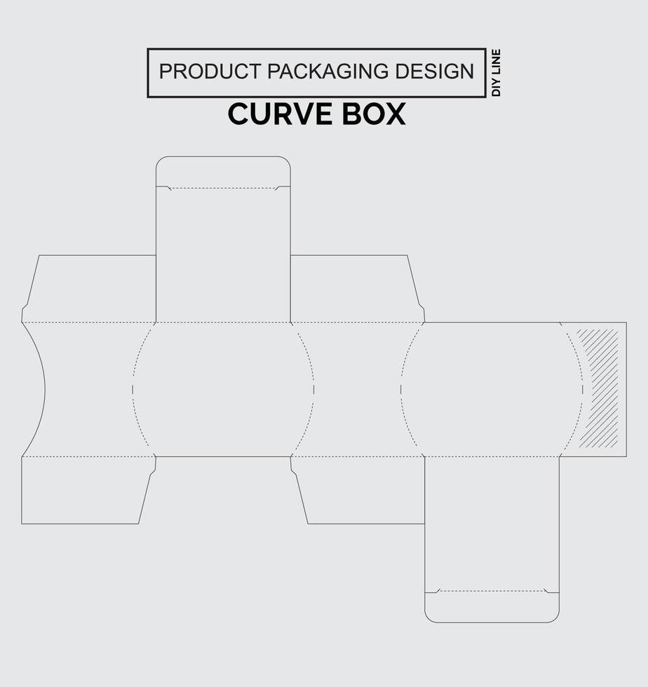 caja de curva de diseño de embalaje de producto personalizado vector