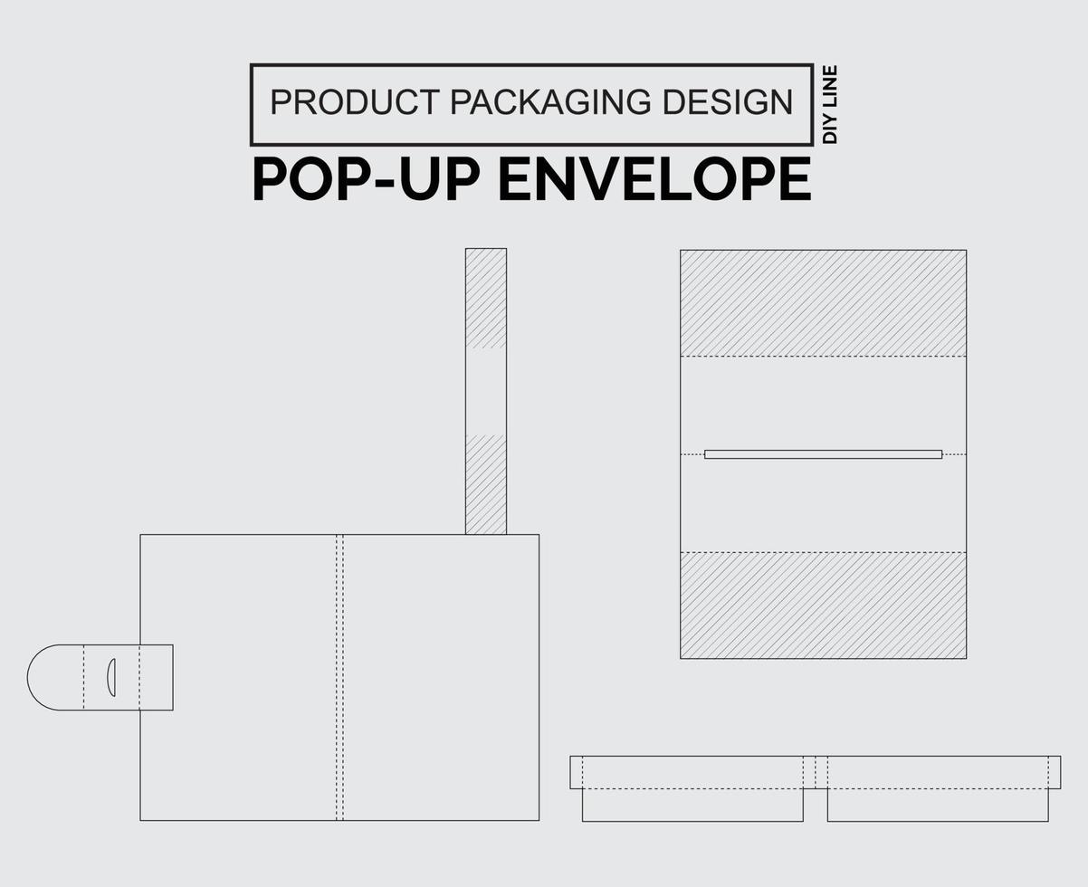 CUTOMIZE PRODUCT PACKAGING DESIGN POP UP ENVELOPE vector