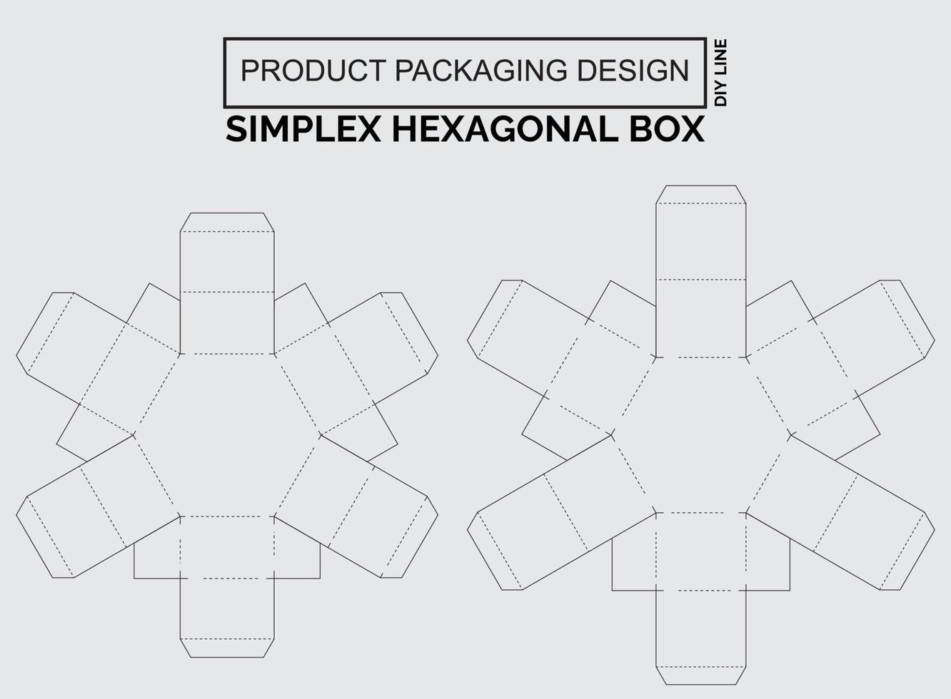 personalizar el diseño de empaque del producto caja hexagonal simplex vector