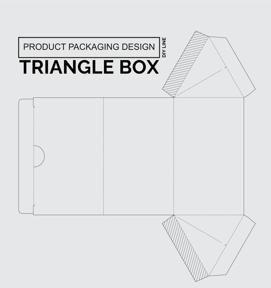 CUTOMIZE PRODUCT PACKAGING DESIGN TRIANGLE BOX vector