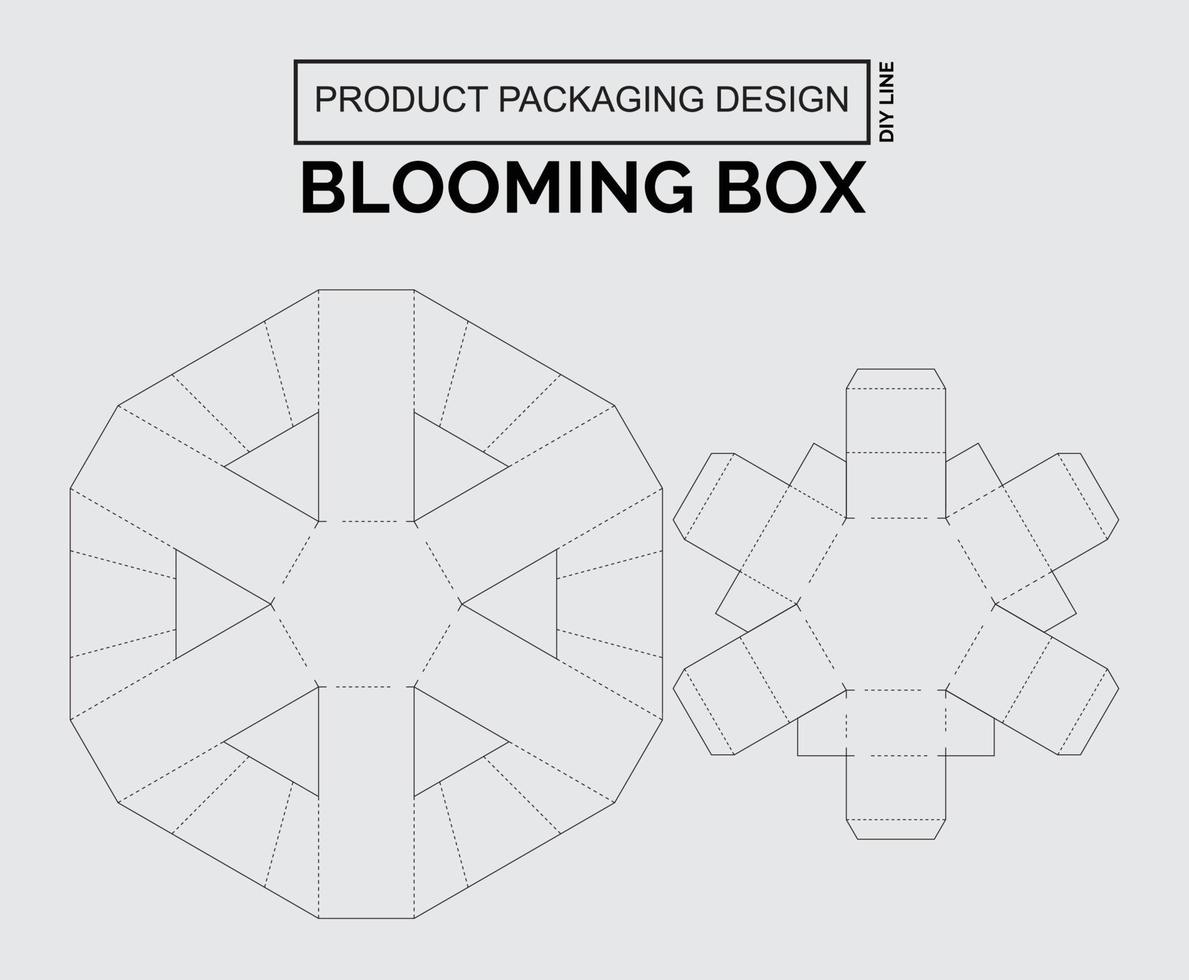 personalizar el diseño del empaque del producto caja floreciente vector