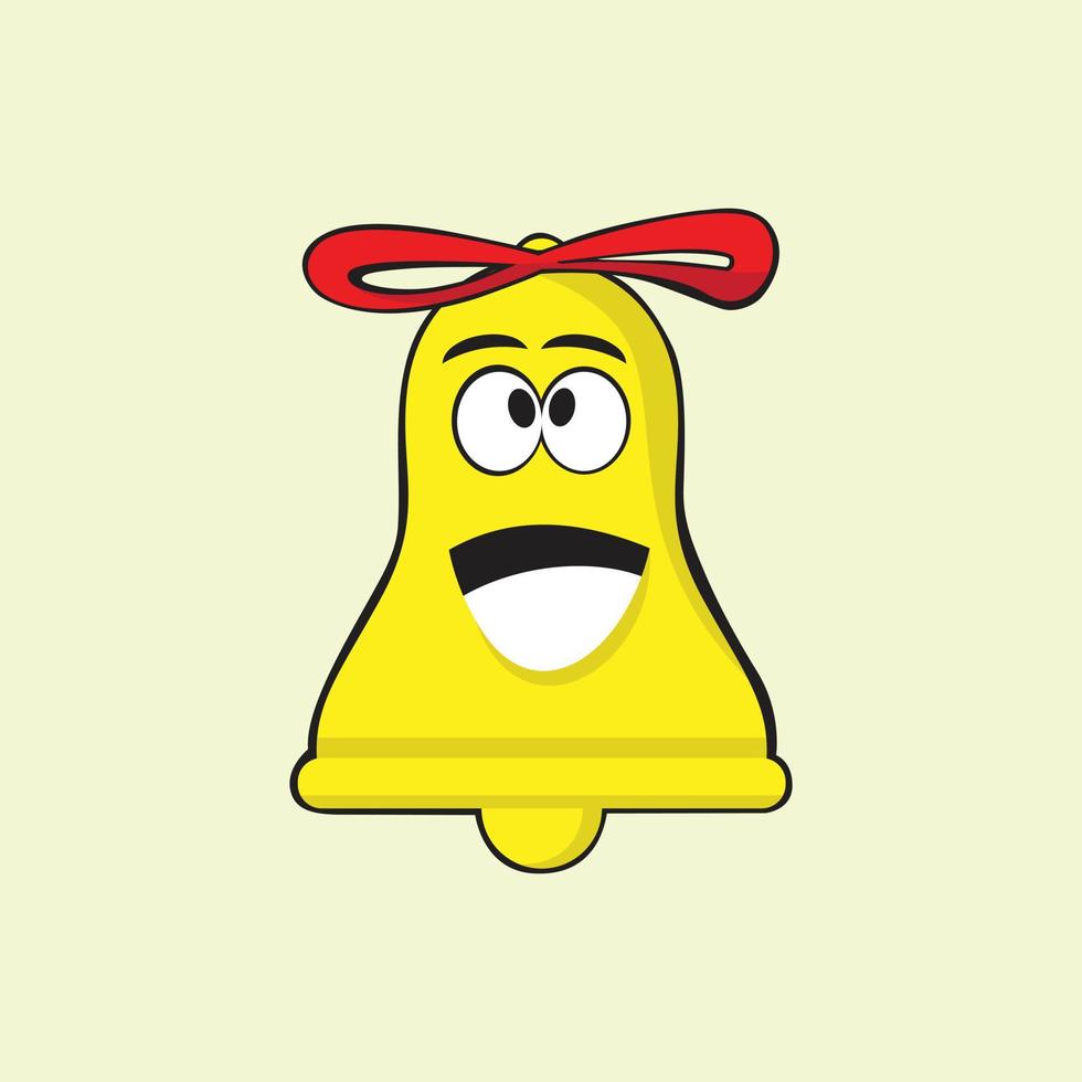 illustration of a bell with a happy face vector