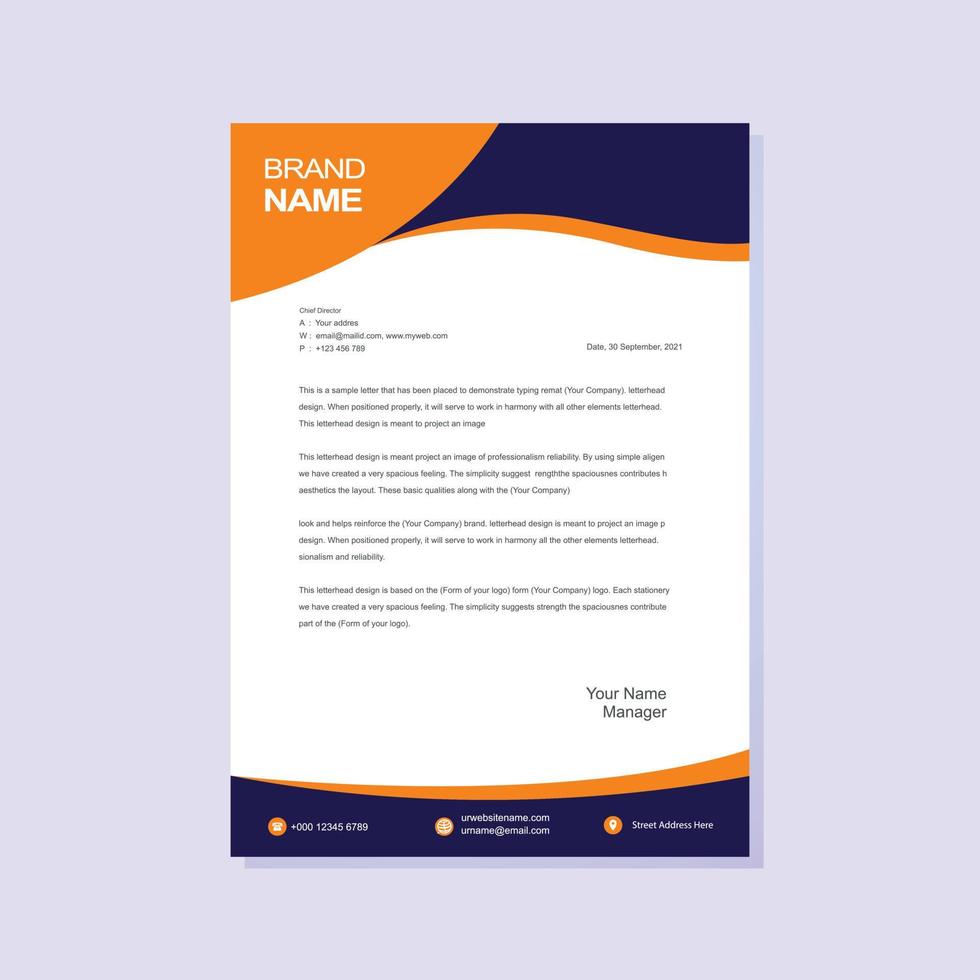 Modern letterhead design template vector