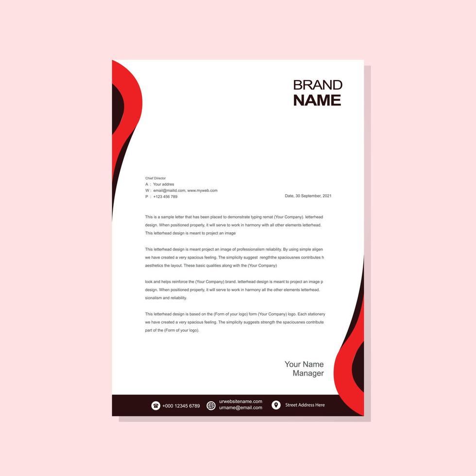 Modern letterhead design template vector