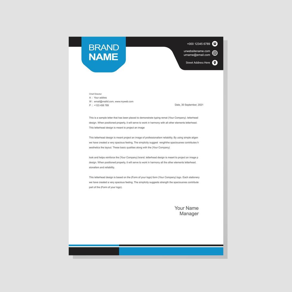 Modern letterhead design template vector