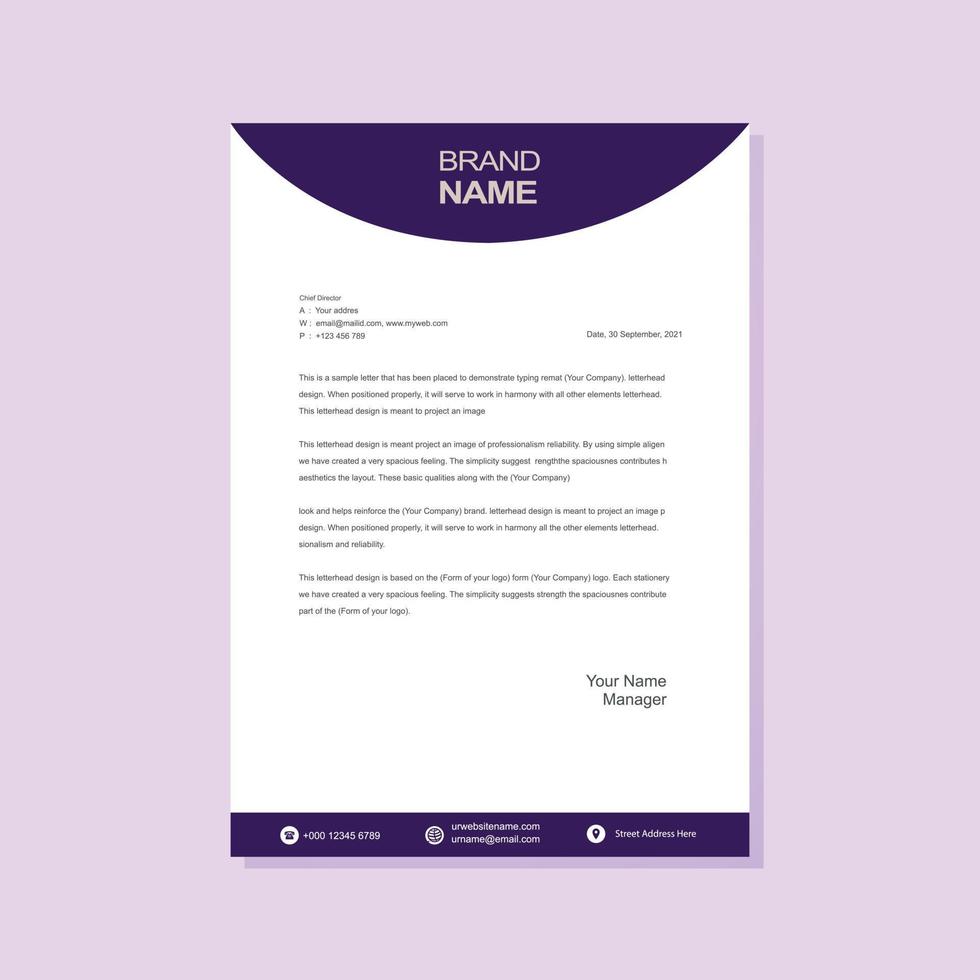 Modern letterhead design template vector