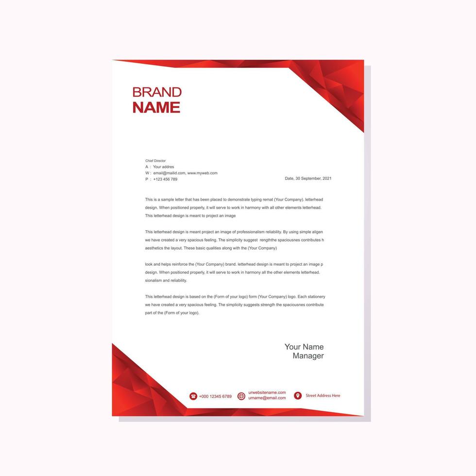 Modern letterhead design template vector