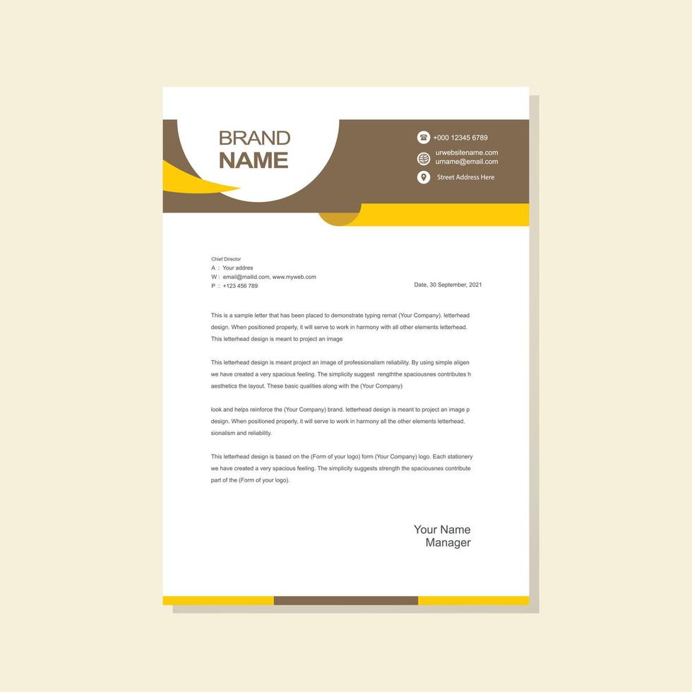 Modern letterhead design template vector