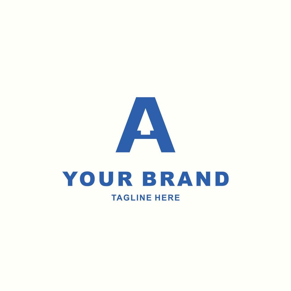 simple logo combination of letter A and up arrow vector