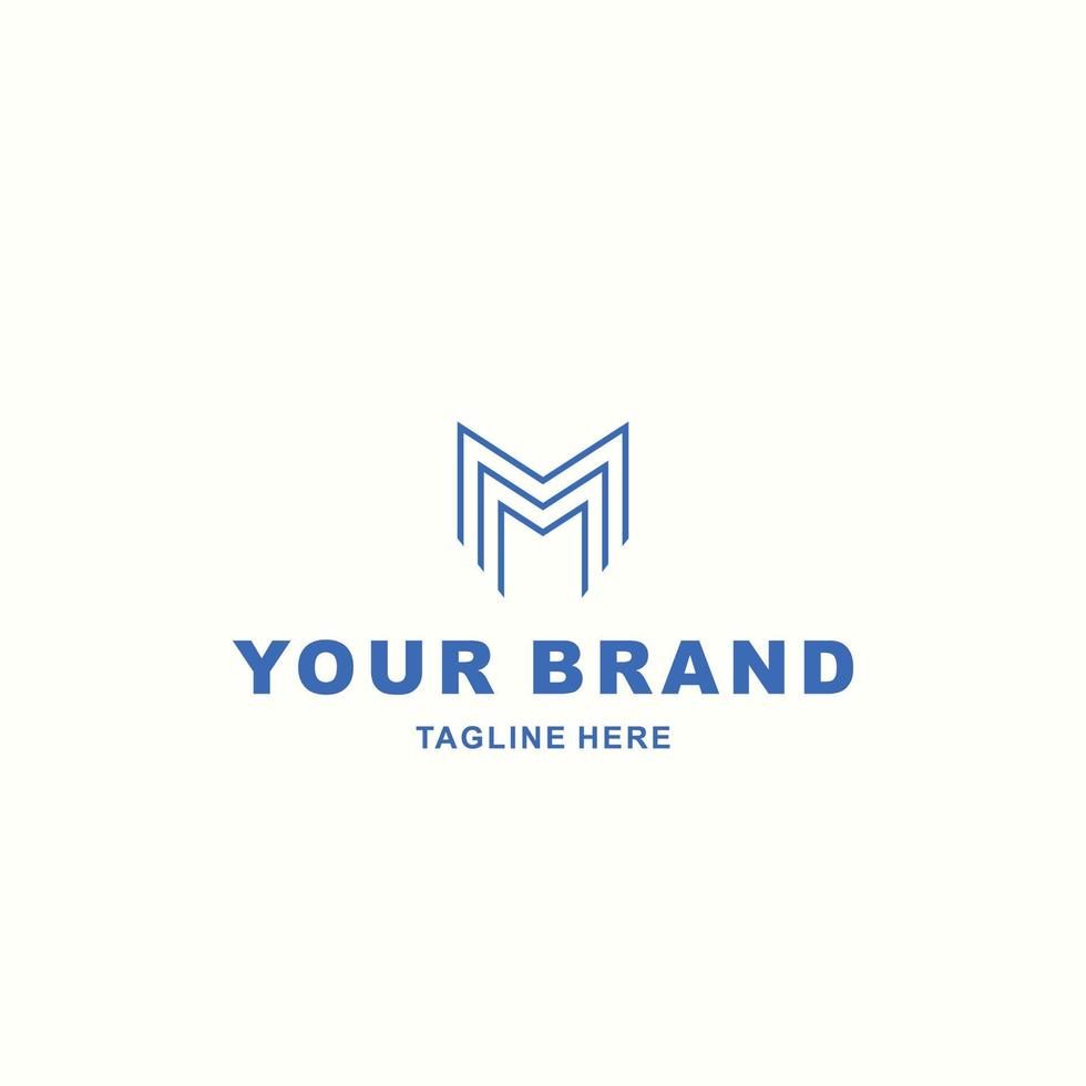 simple logo combination of three letters M vector