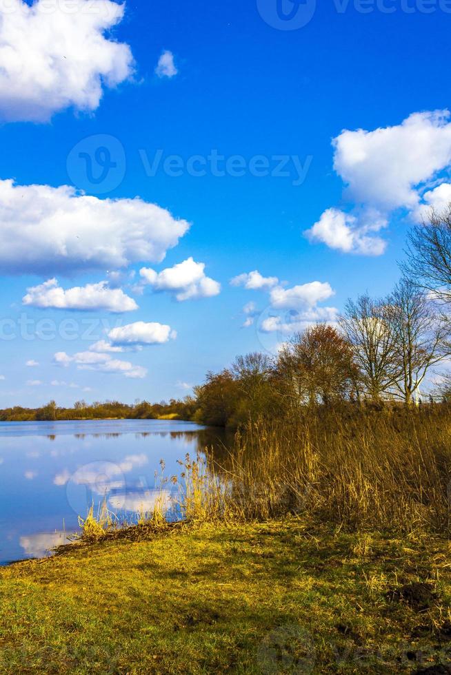 Lake river water natural landscape on sunny day in Germany. photo
