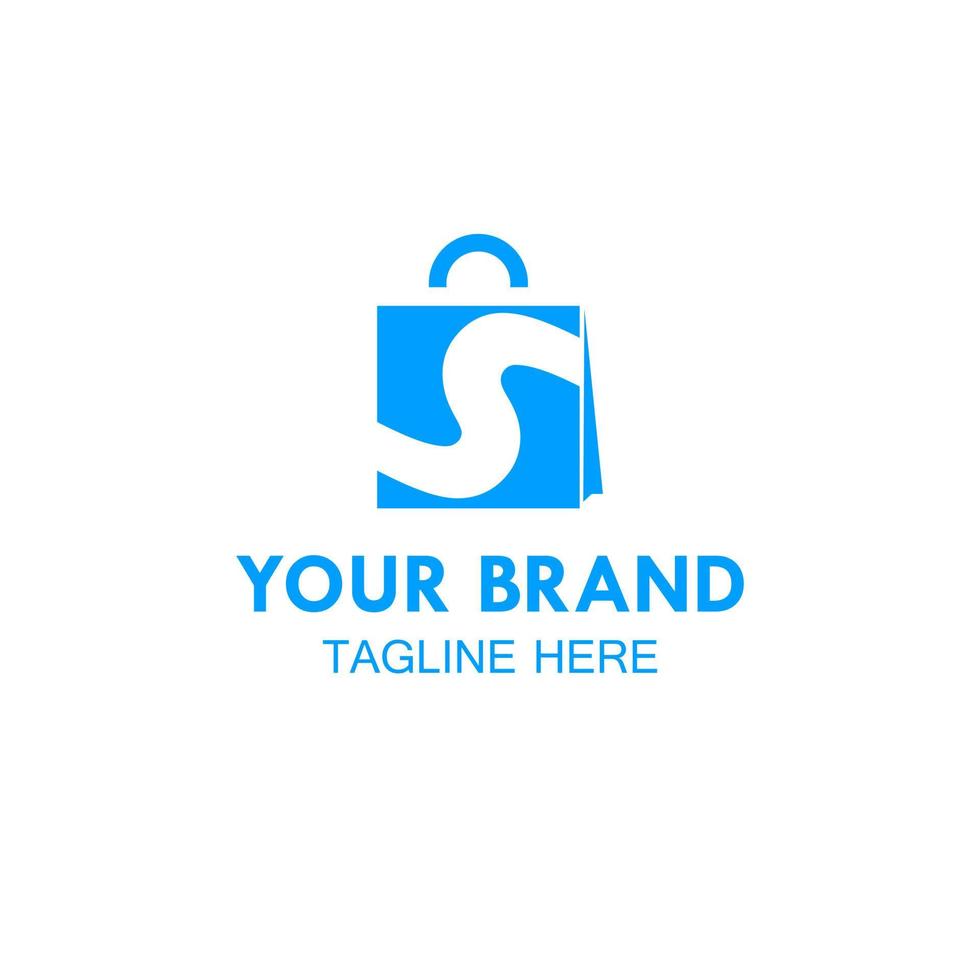 shopping bag logo and letter S vector