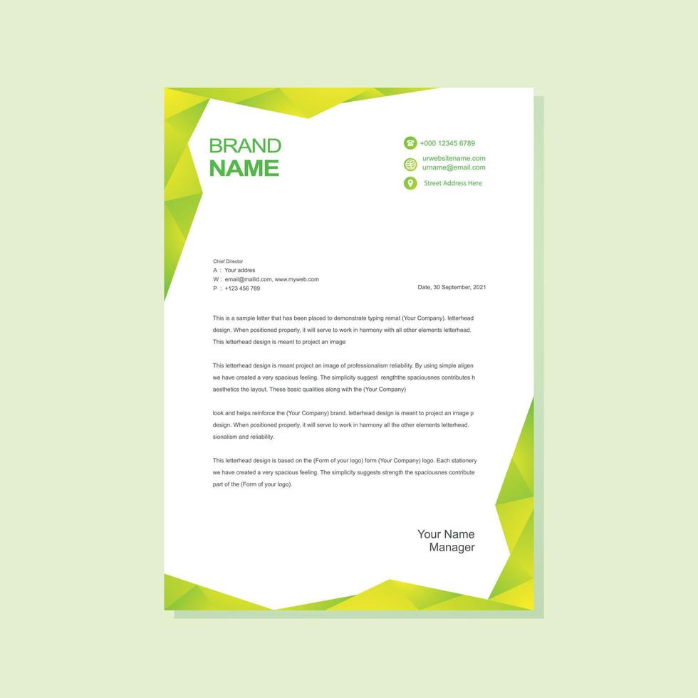 Modern letterhead design template vector