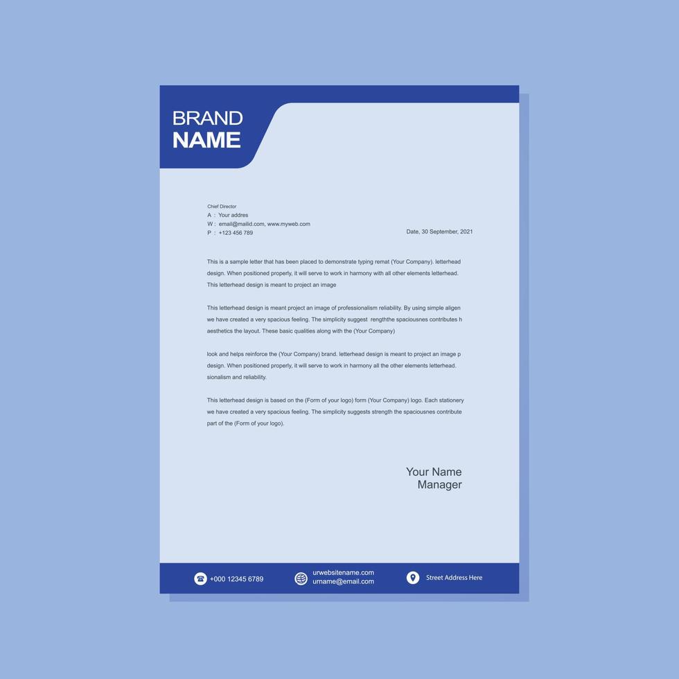 Modern letterhead design template vector