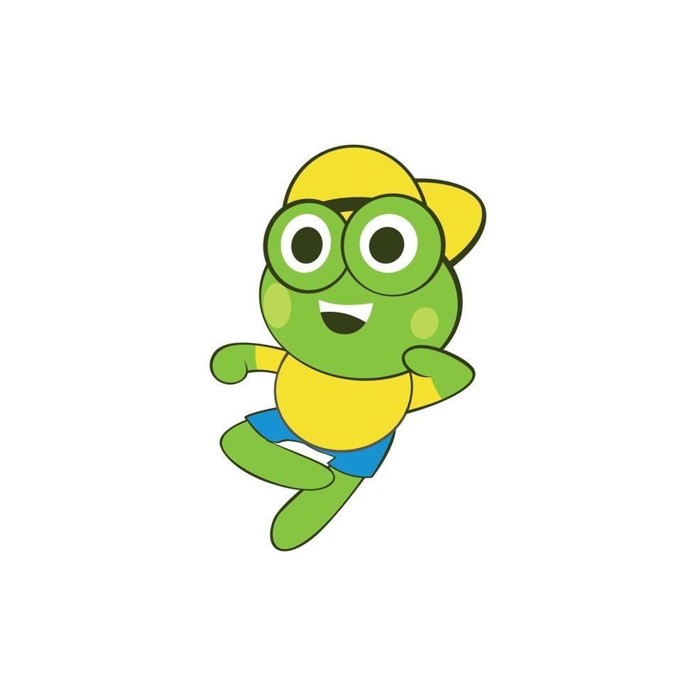 cute frog mascot character vector