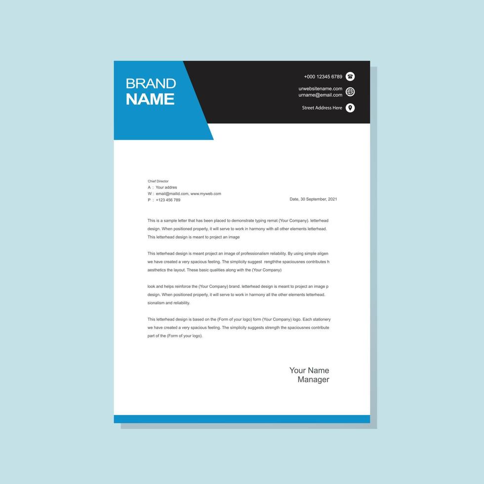 Modern letterhead design template vector