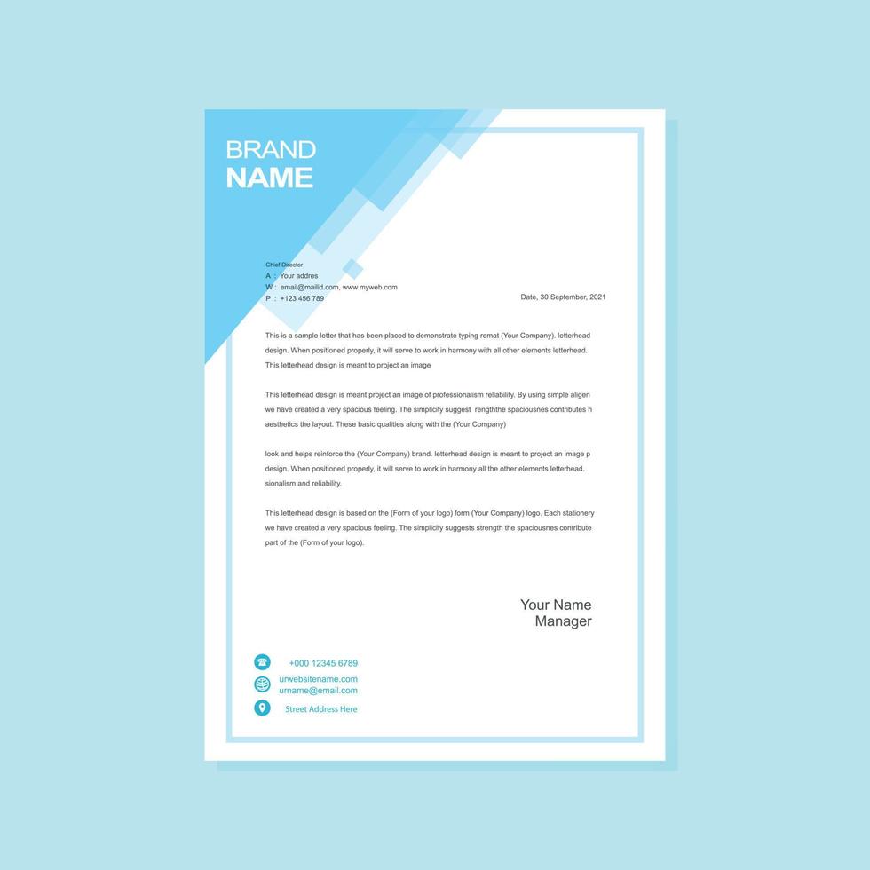 Modern letterhead design template vector