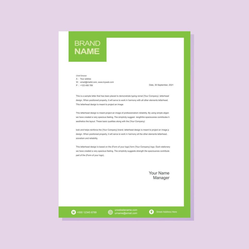 Modern letterhead design template vector