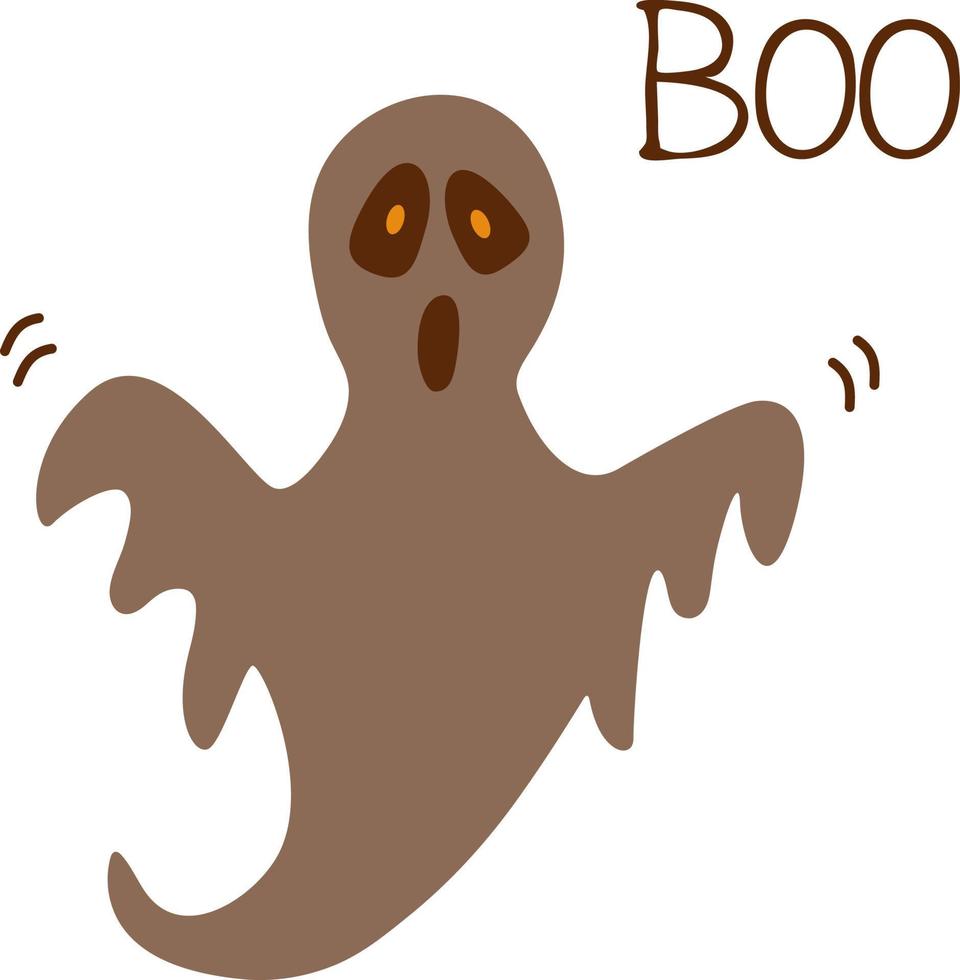 Fantasma aterrador de halloween con ilustración de vector de boca abierta