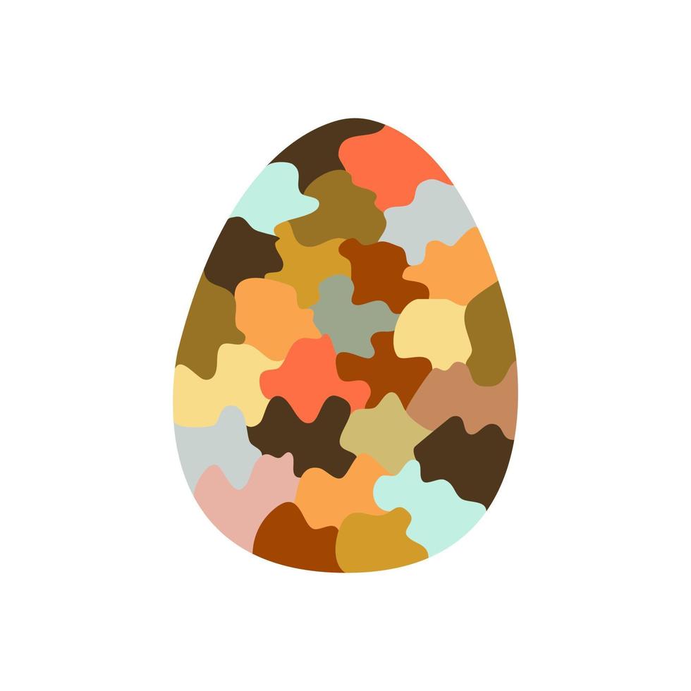 Easter egg decorated with abstract shapes. Vector isolated icon