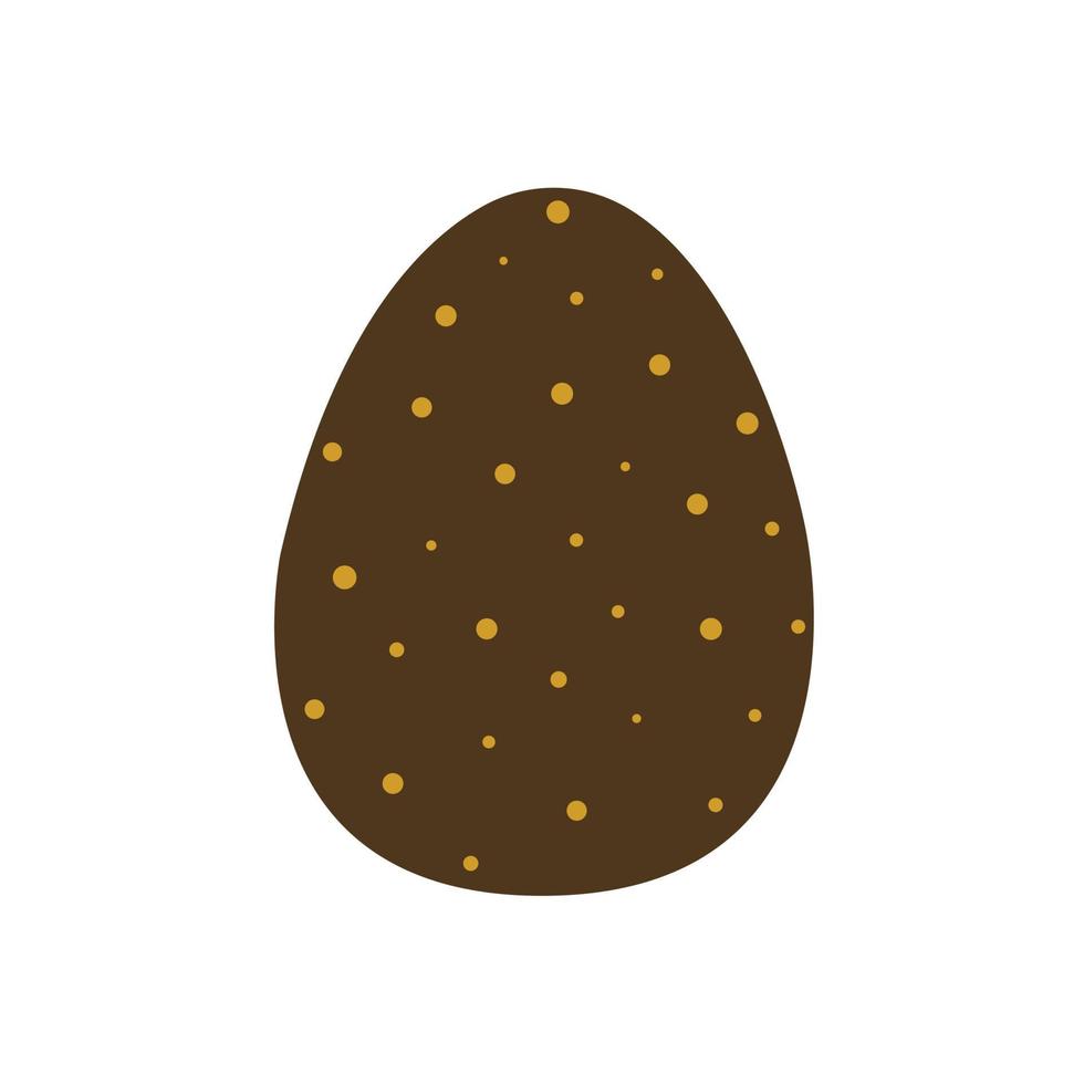 Easter egg decorated with gold polka dots. Vector isolated card