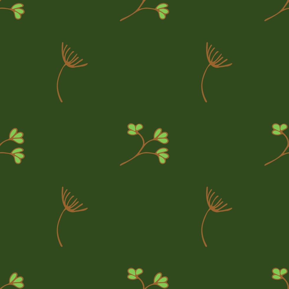 Seamless pattern with spring and summer twigs green vector