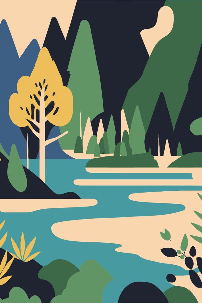 Plitvice Lakes National Park Croatia mountain river waterfall nature landscape vector