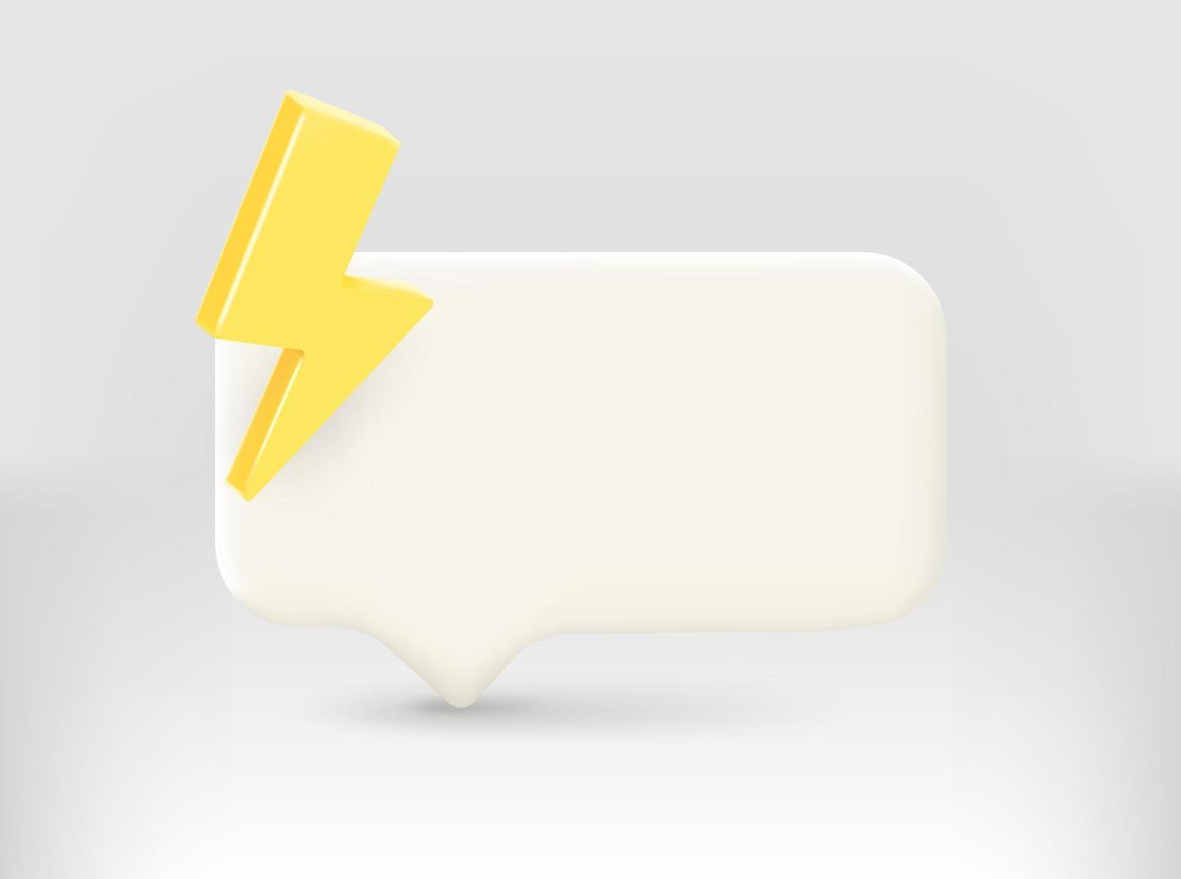 Web informer with 3d thunderbolt and copy space. vector illustration