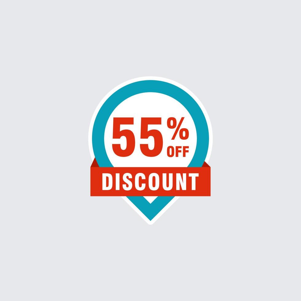 55 discount, Sales Vector badges for Labels, , Stickers, Banners, Tags, Web Stickers, New offer. Discount origami sign banner.