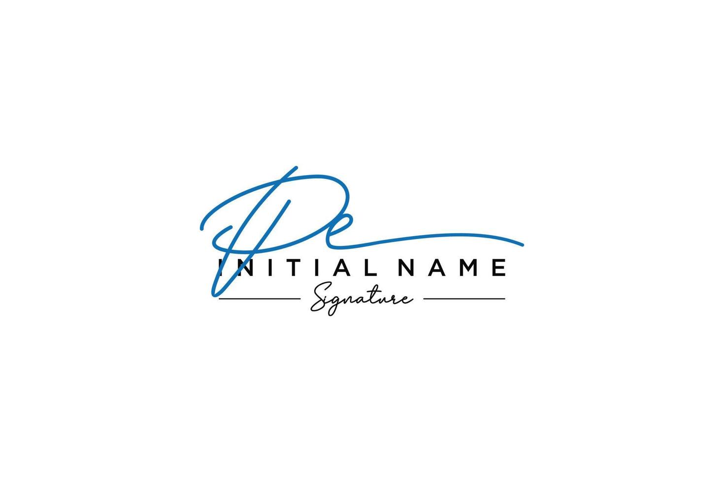 Initial PE signature logo template vector. Hand drawn Calligraphy lettering Vector illustration.