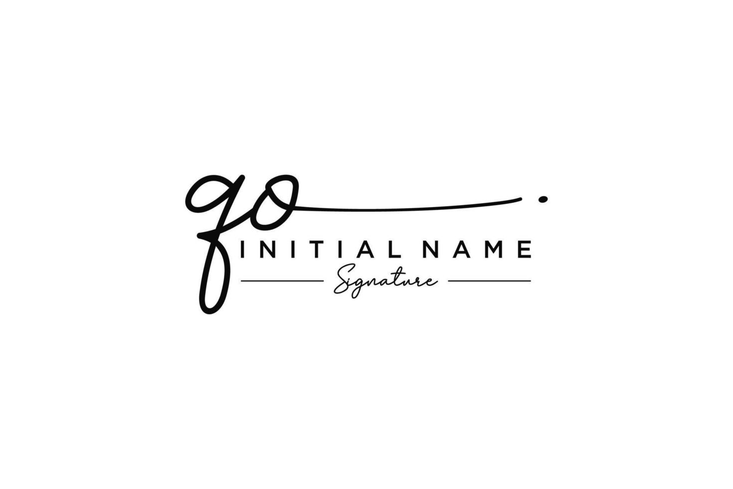 Initial QO signature logo template vector. Hand drawn Calligraphy lettering Vector illustration.