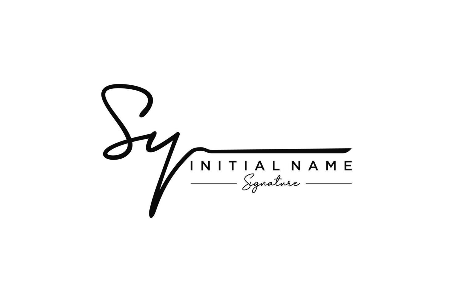 Initial SY signature logo template vector. Hand drawn Calligraphy lettering Vector illustration.