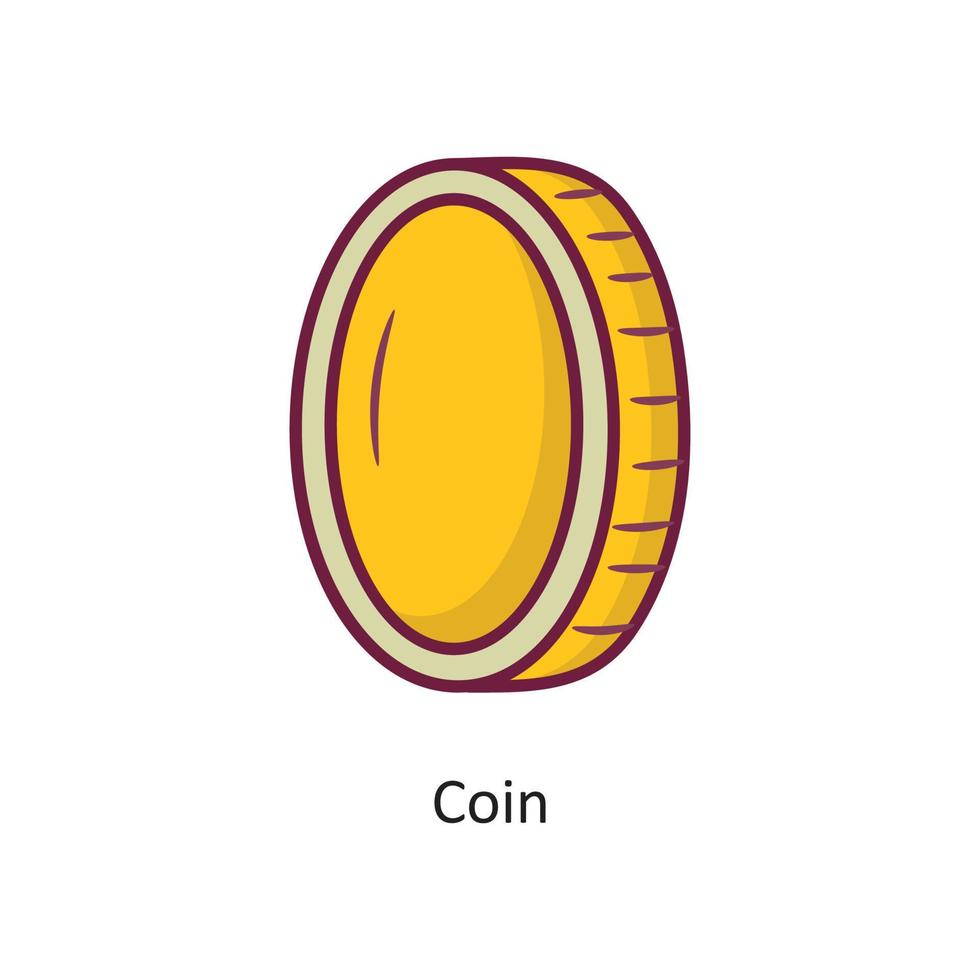 Coin vector filled outline Icon Design illustration. Gaming Symbol on White background EPS 10 File