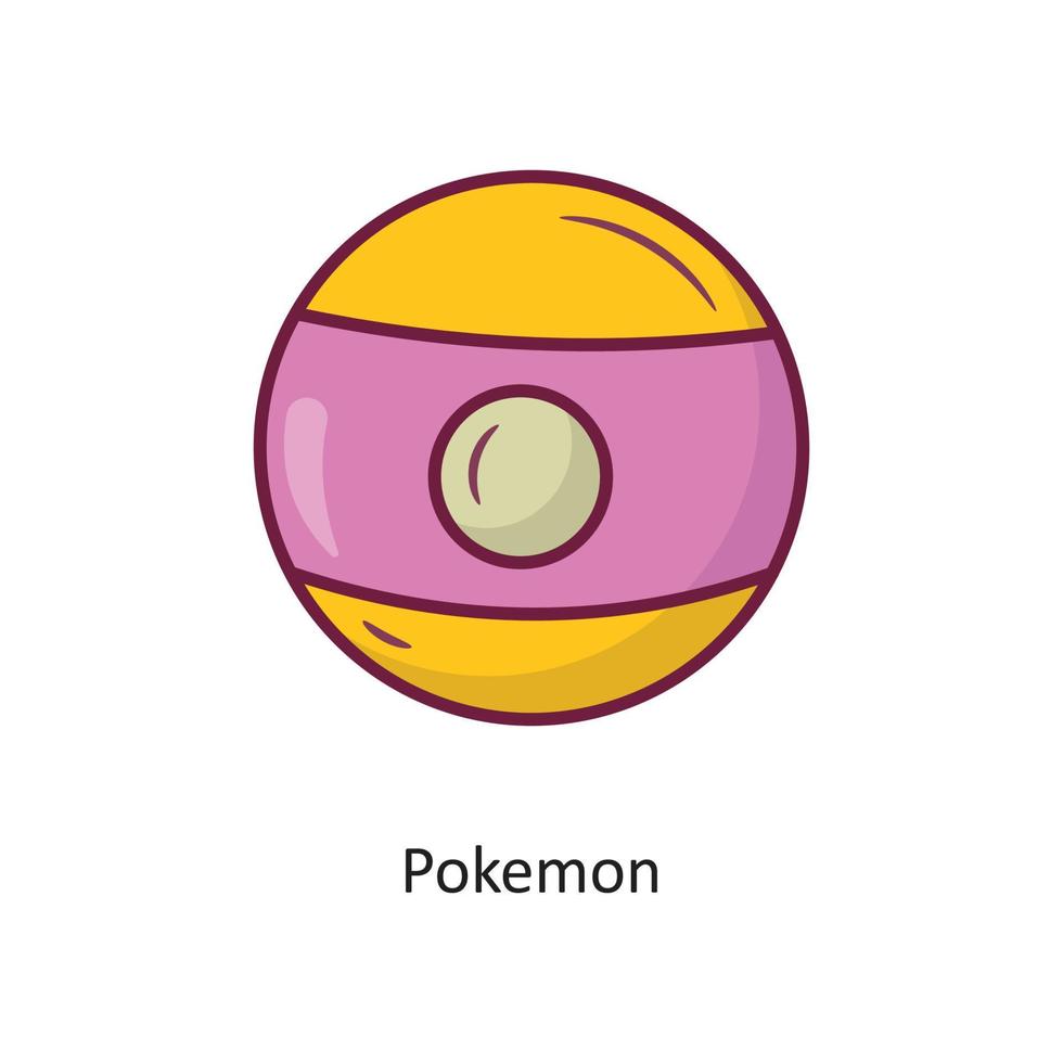 ilustración de diseño de icono de contorno lleno de vector de pokemon. símbolo de juego en el archivo eps 10 de fondo blanco